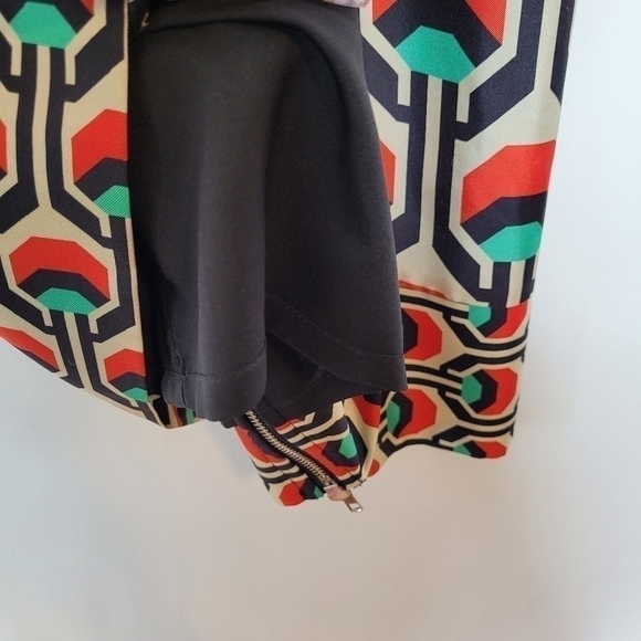 Milly Green, Red and Black Geometric Sheath Dress - Picture 12 of 15
